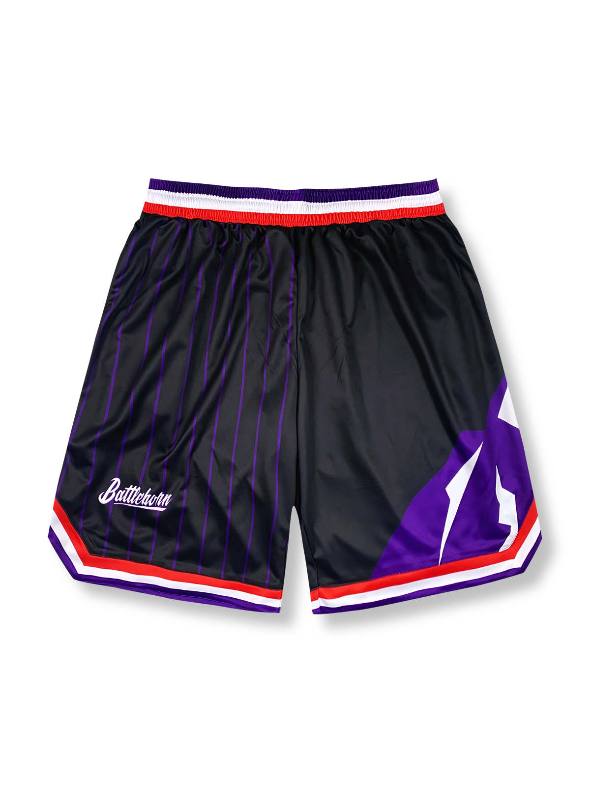 ストライプ切り替え バスケットボールショーツ 五分丈, カラーブロックショーツ