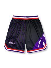 ストライプ切り替え バスケットボールショーツ 五分丈, カラーブロックショーツ