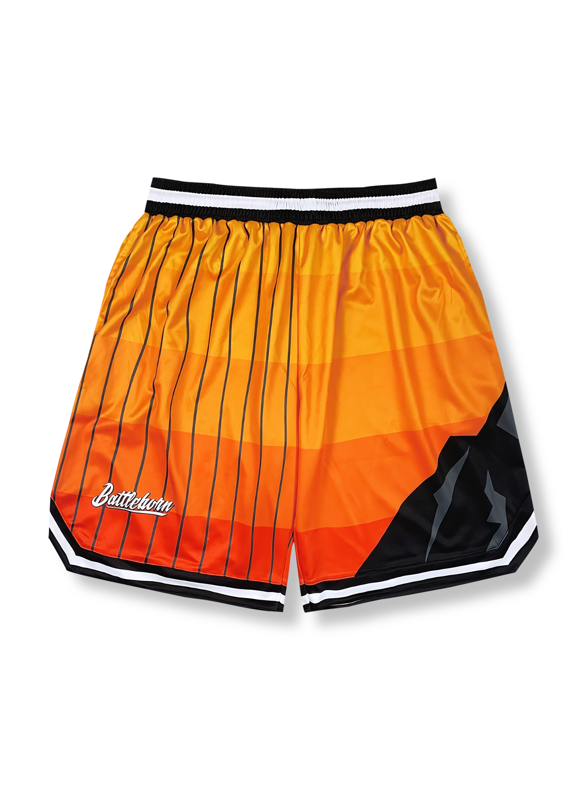 ストライプ切り替え バスケットボールショーツ 五分丈, カラーブロックショーツ