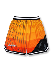 ストライプ切り替え バスケットボールショーツ 五分丈, カラーブロックショーツ