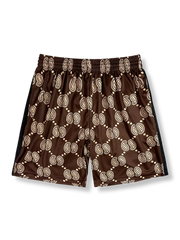 左右対称ペイズリープリントのバスケットボールショーツ 五分丈、速乾通気スポーツモデル