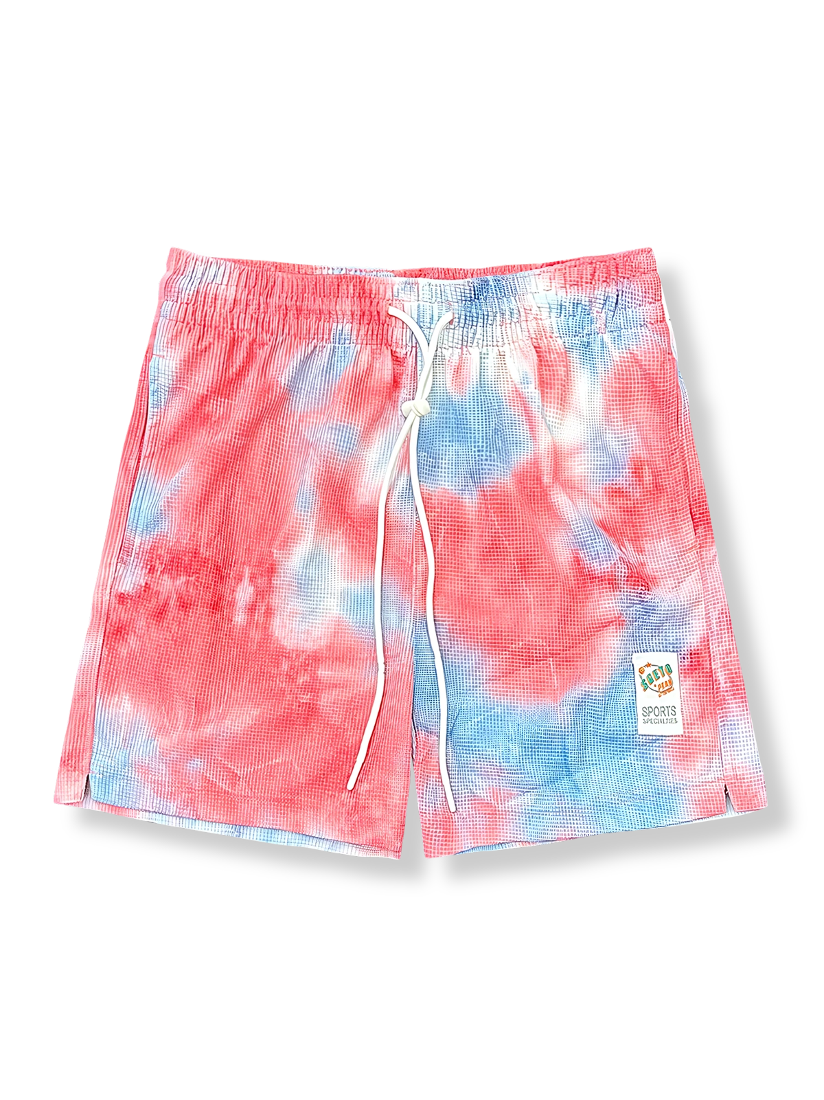 タイダイ染めワッフル生地のバスケットボールショーツ 四分丈、速乾通気スポーツモデル