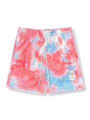 タイダイ染めワッフル生地のバスケットボールショーツ 四分丈、速乾通気スポーツモデル