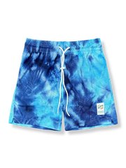 タイダイ染めワッフル生地のバスケットボールショーツ 四分丈、速乾通気スポーツモデル