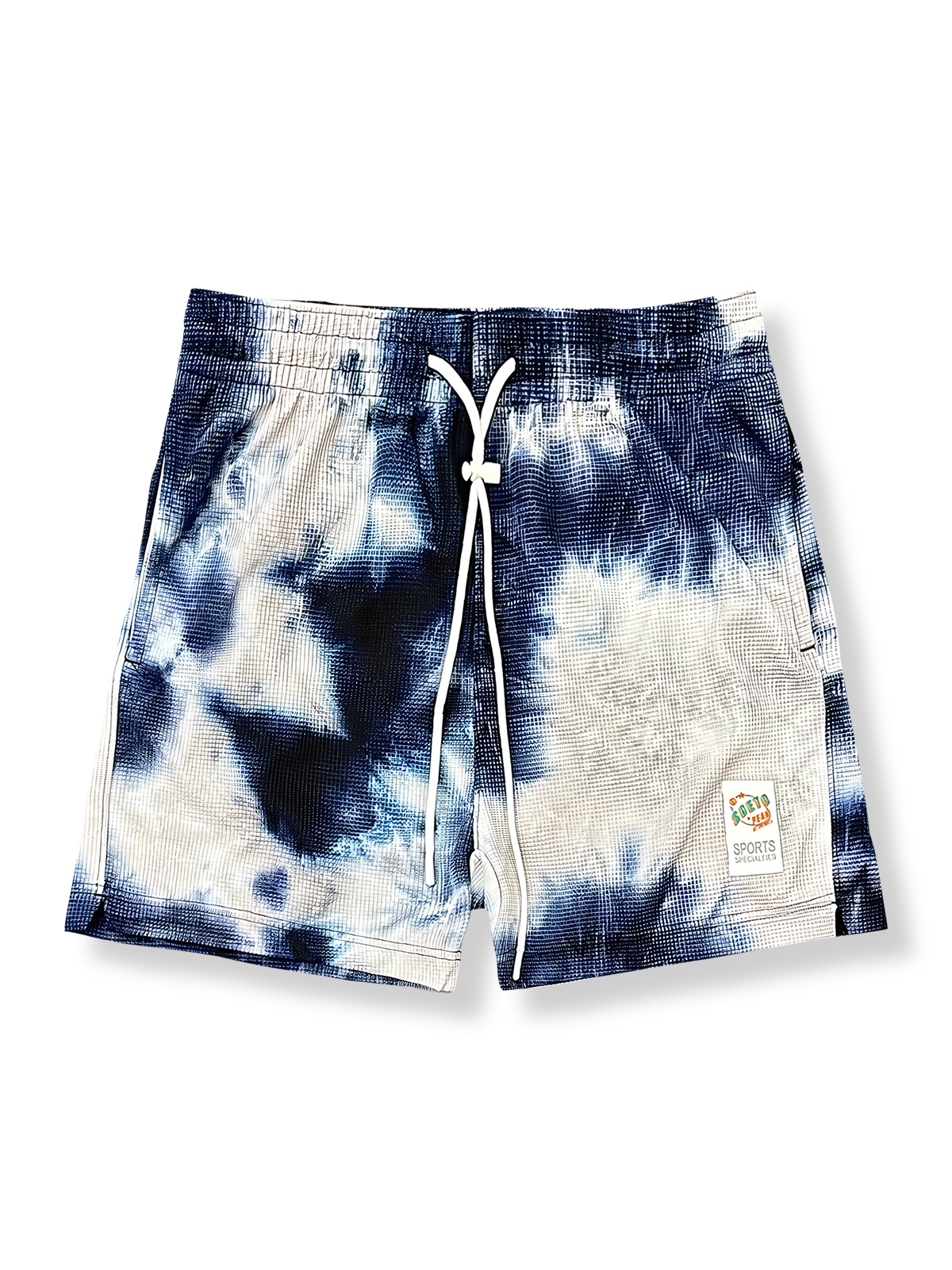 タイダイ染めワッフル生地のバスケットボールショーツ 四分丈、速乾通気スポーツモデル