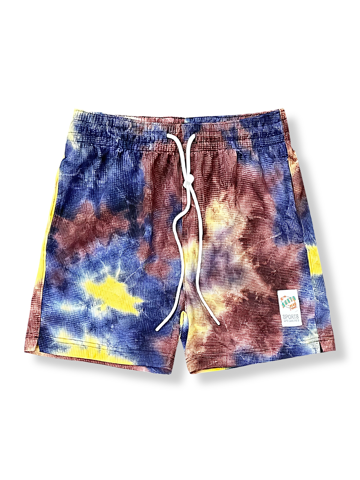 タイダイ染めワッフル生地のバスケットボールショーツ 四分丈、速乾通気スポーツモデル