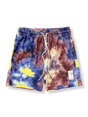 タイダイ染めワッフル生地のバスケットボールショーツ 四分丈、速乾通気スポーツモデル