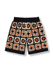 トーテムプリント 四分丈ショーツ