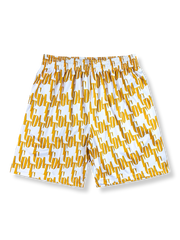 ヴィンテージレタープリントバスケットボールショーツ 五分丈