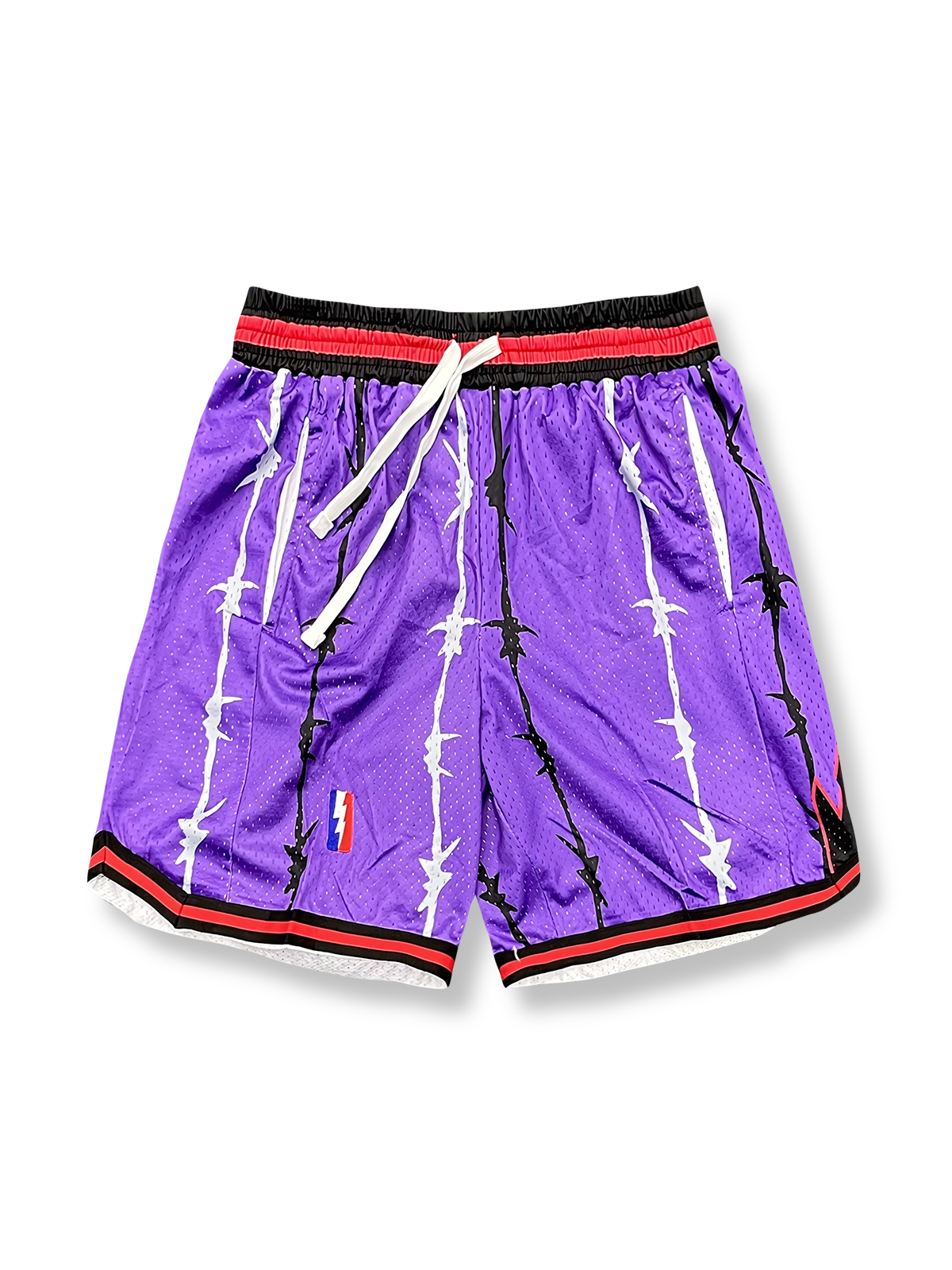 ヴィンテージパッチワーク速乾バスケットボールショーツ 四分丈