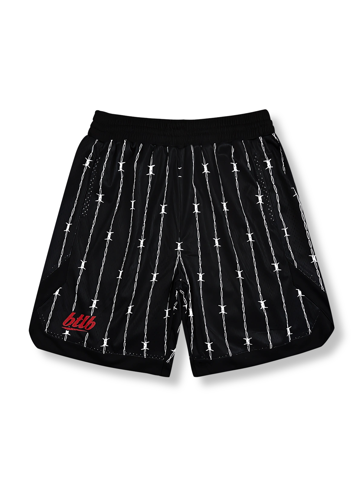 有刺鉄線プリントバスケットボールトレーニングショーツ