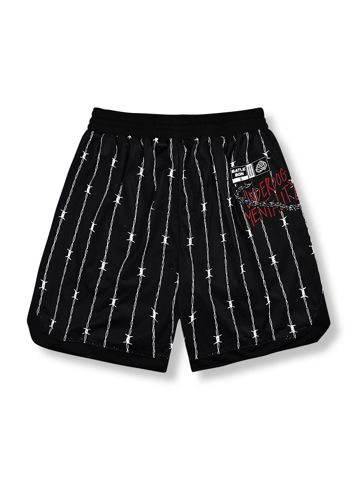 有刺鉄線プリントバスケットボールトレーニングショーツ