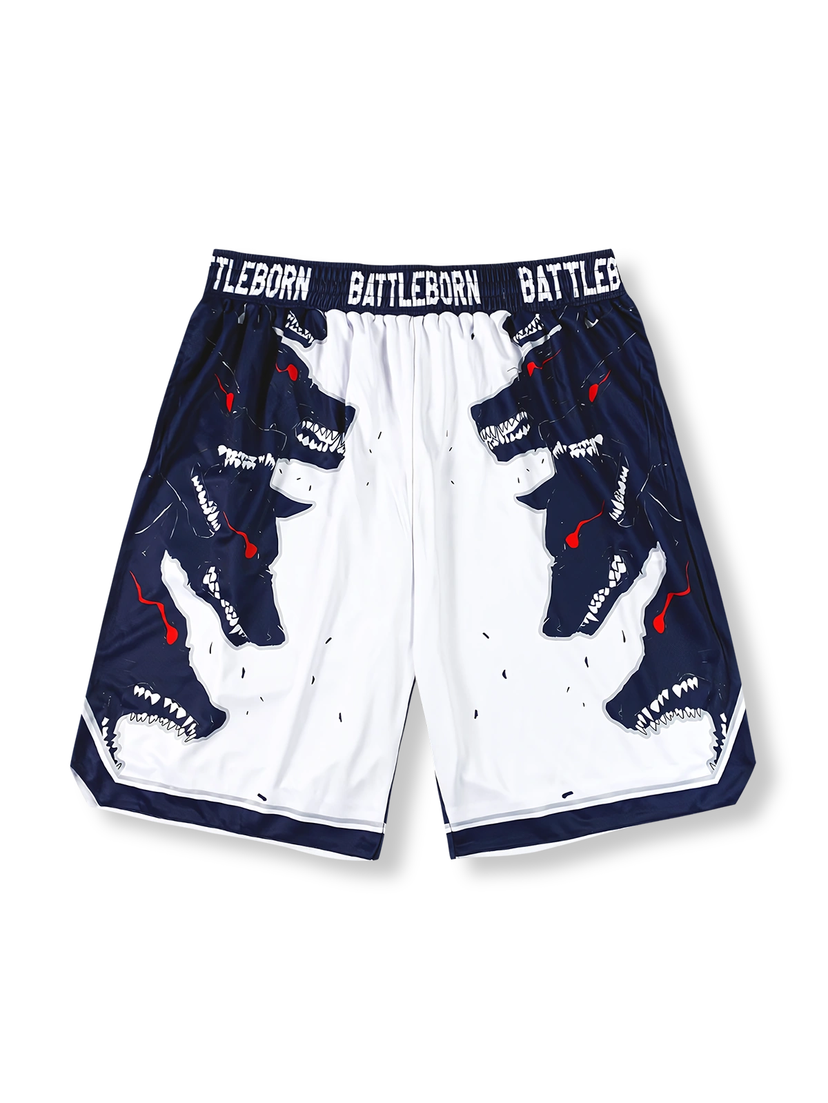 ウルフパックバトルデザインのバスケットボールショーツ 五分丈、速乾通気スポーツモデル