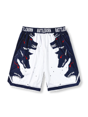 ウルフパックバトルデザインのバスケットボールショーツ 五分丈、速乾通気スポーツモデル