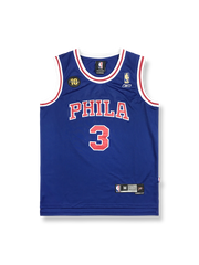 1996-2006年 フィラデルフィア・セブンティシクサーズ ホーム ユニフォーム アレン・アイバーソン 3番、10周年スペシャル、ヴィンテージバスケットボールシャツ