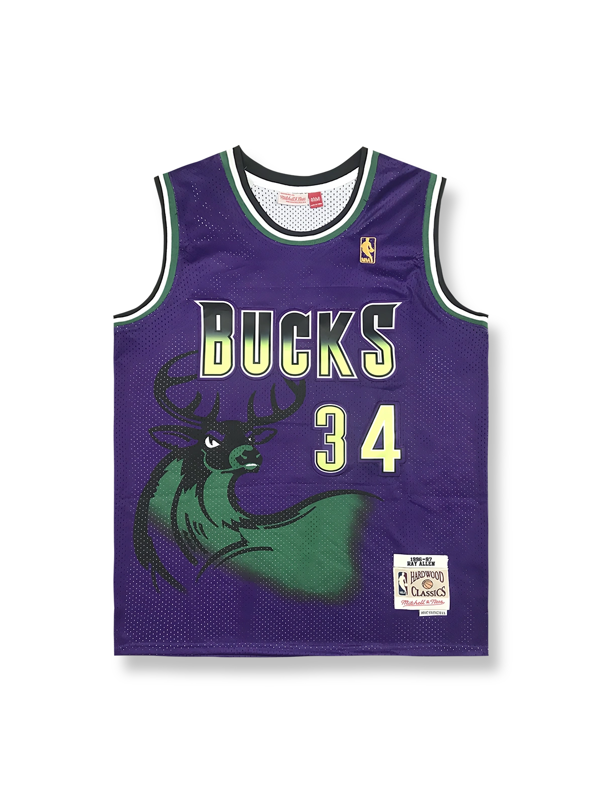 1996-97年 ミルウォーキー・バックス ホームユニフォーム レイ・アレン 34番、ヴィンテージバスケットボールシャツ