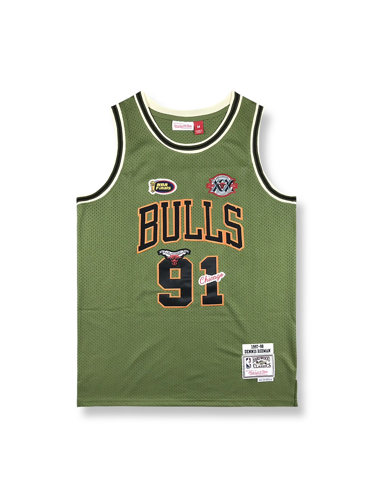 1997-98年 シカゴ・ブルズ スペシャルエディション ユニフォーム ロッドマン 91番、ビンテージバスケットボールシャツ