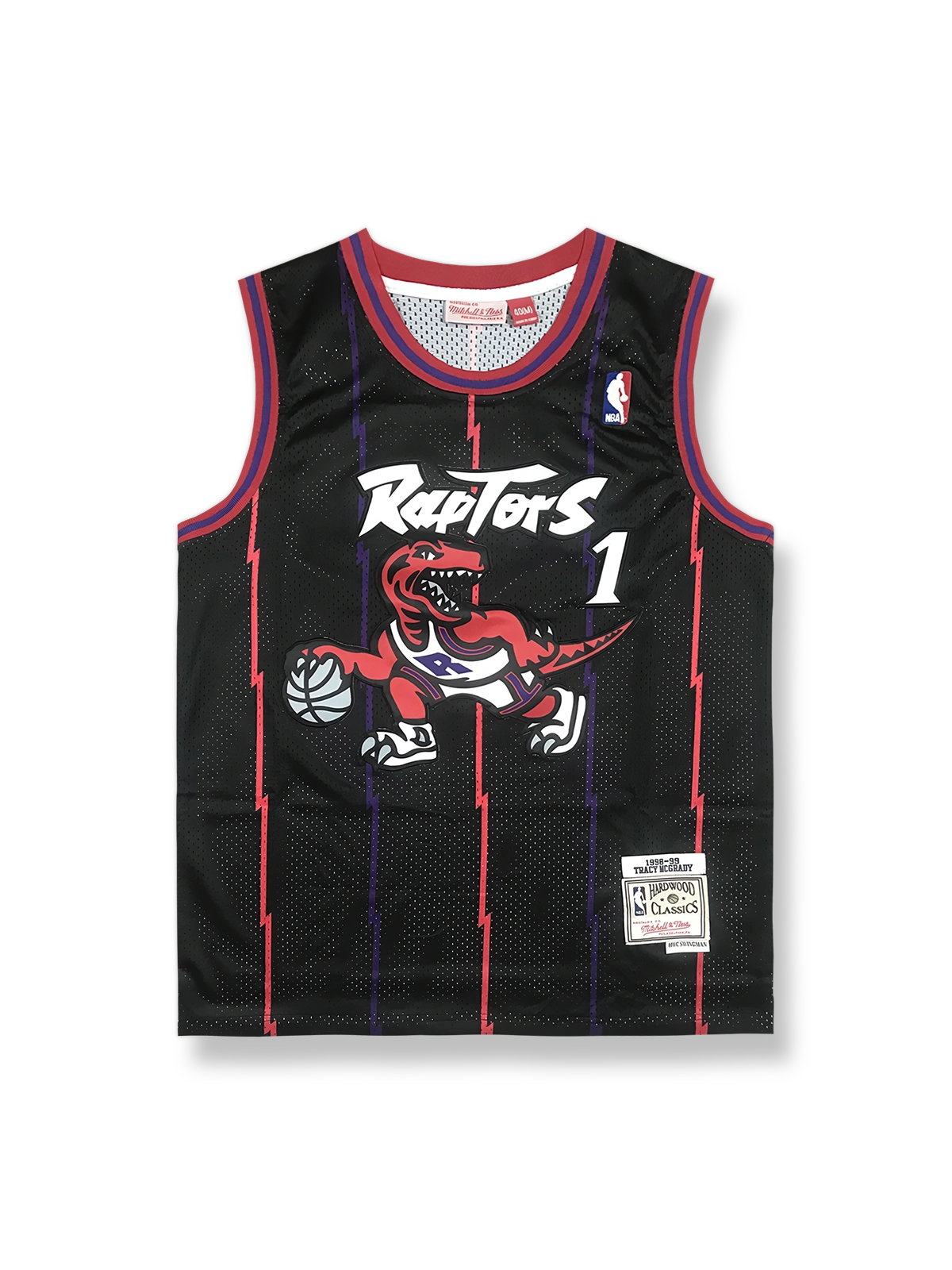 1998-99年 トロント・ラプターズ アウェイ ユニフォーム トレイシー・マグレディ 1番、ヴィンテージバスケットボールシャツ