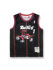 1998-99年 トロント・ラプターズ アウェイ ユニフォーム トレイシー・マグレディ 1番、ヴィンテージバスケットボールシャツ