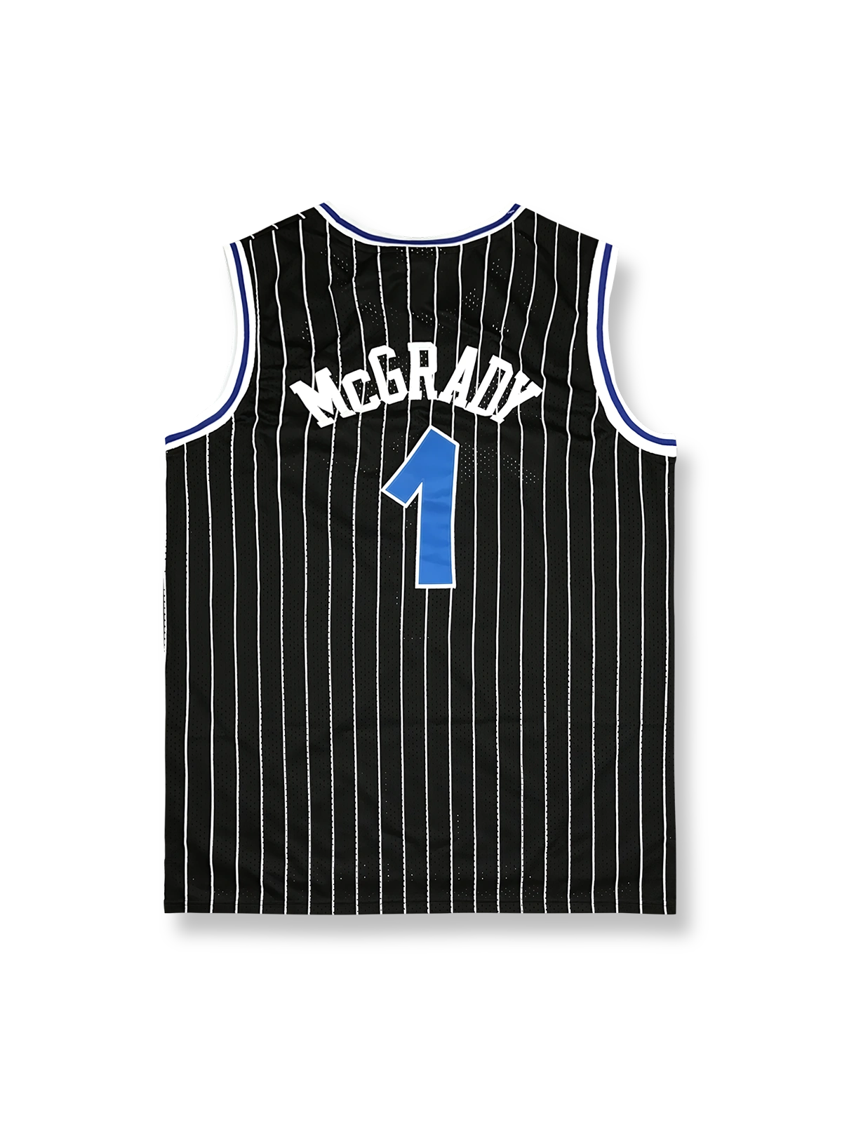 2000-01年 オーランド・マジック ホームユニフォーム トレイシー・マグレディ 1番、ピンストライプデザインのバスケットボールジャージ