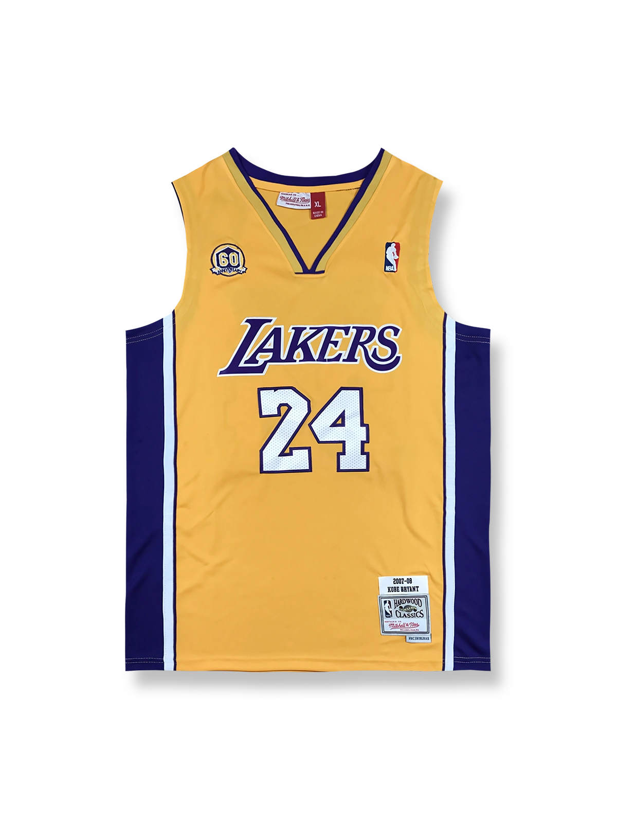 2006-07年 ロサンゼルス・レイカーズ ホームジャージ コービー・ブライアント 24番 60周年記念、ヴィンテージバスケットボールシャツ