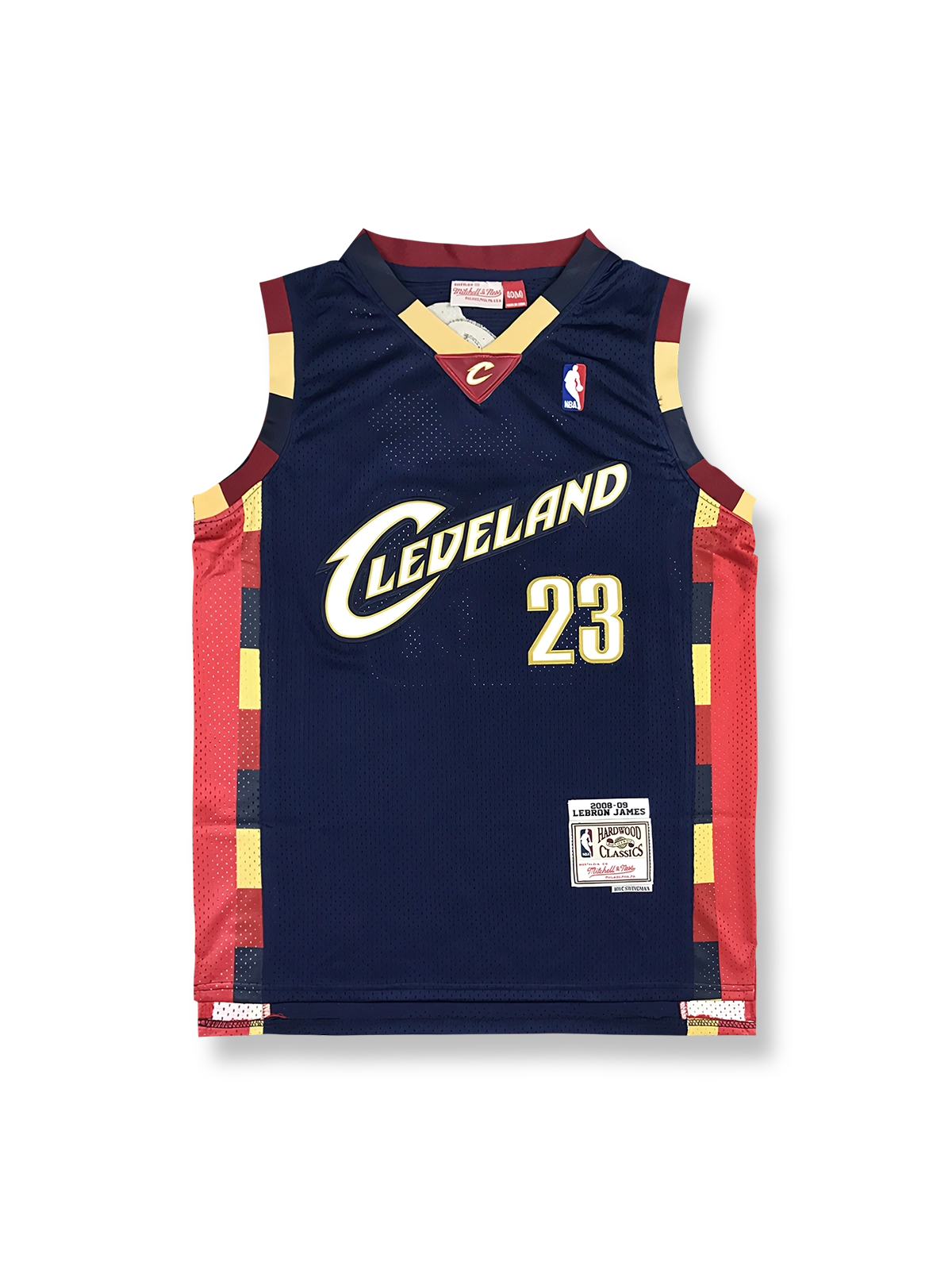 2008-09年 クリーブランド・キャバリアーズ ホーム ユニフォーム レブロン・ジェームズ 23番、ヴィンテージバスケットボールシャツ