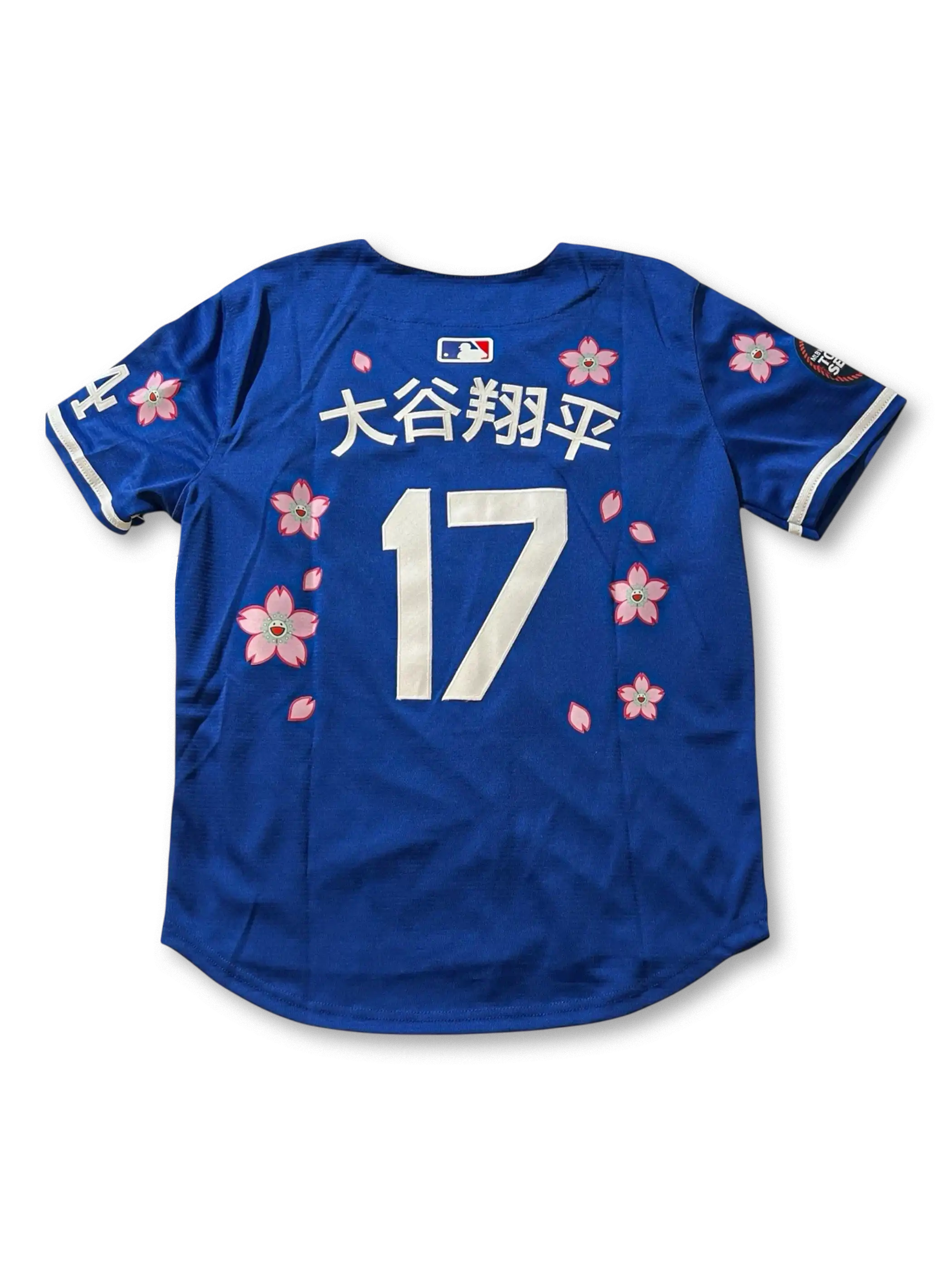 2025年 ロサンゼルス・ドジャース 東京シリーズ 桜ホワイトエディションユニフォーム 村上隆コラボ 大谷翔平 17番 表面デザイン