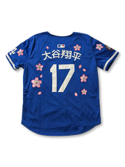 2025年 ロサンゼルス・ドジャース 東京シリーズ 桜ホワイトエディションユニフォーム 村上隆コラボ 大谷翔平 17番 表面デザイン