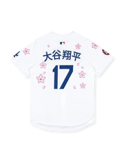 2025年 ロサンゼルス・ドジャース 東京シリーズ 桜エディション ホワイトユニフォーム 村上隆コラボ 大谷翔平 17番 表面デザイン