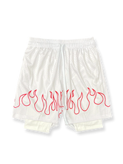 炎シリーズメッシュ速乾バスケットボールショーツ 三分丈