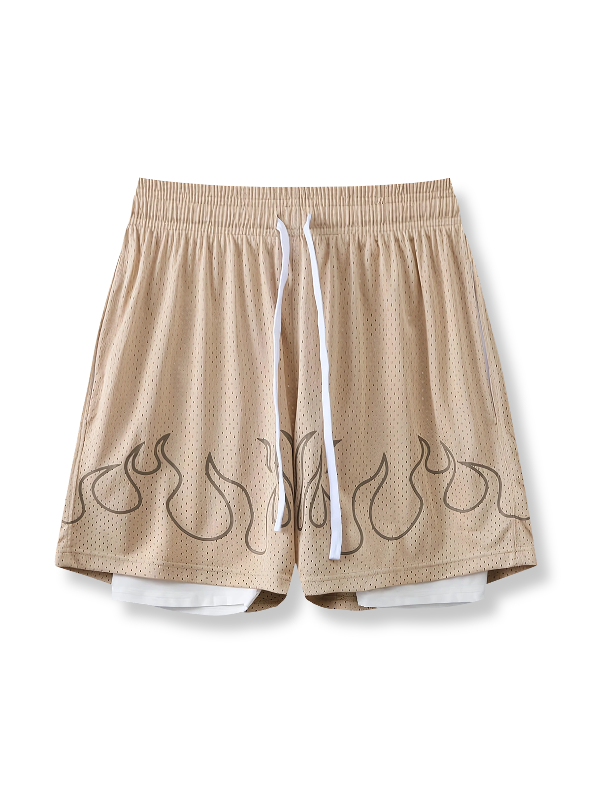 炎シリーズメッシュ速乾バスケットボールショーツ 三分丈