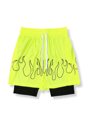 炎シリーズメッシュ速乾バスケットボールショーツ 三分丈