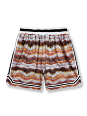 花崗岩模様バスケットボールショーツ 五分丈