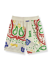 ペイズリーグラフィティバスケットボールショーツ 四分丈