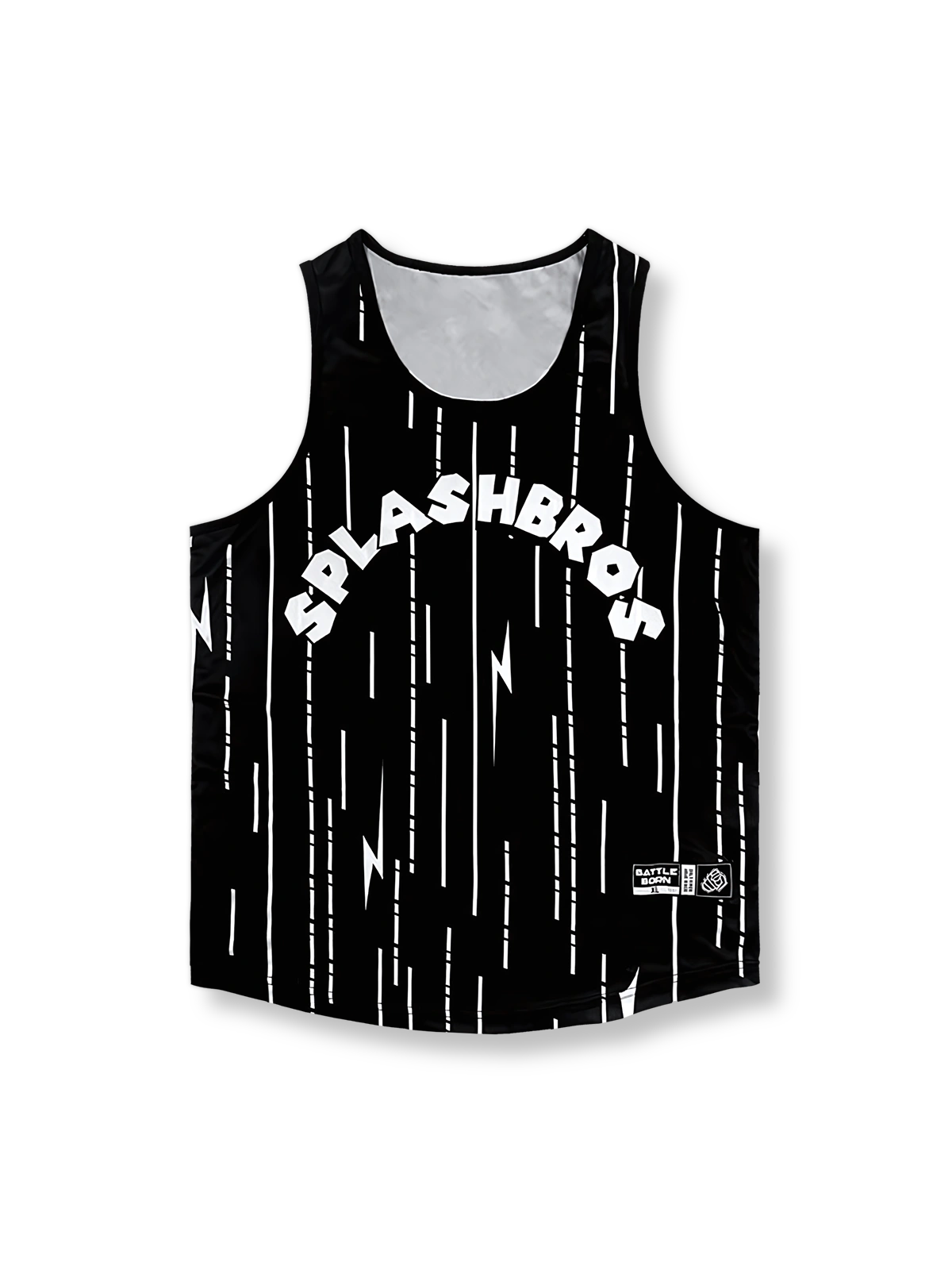 稲妻と流星デザインの速乾バスケットボールタンクトップ
