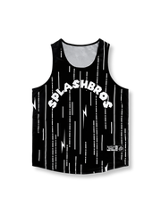 稲妻と流星デザインの速乾バスケットボールタンクトップ
