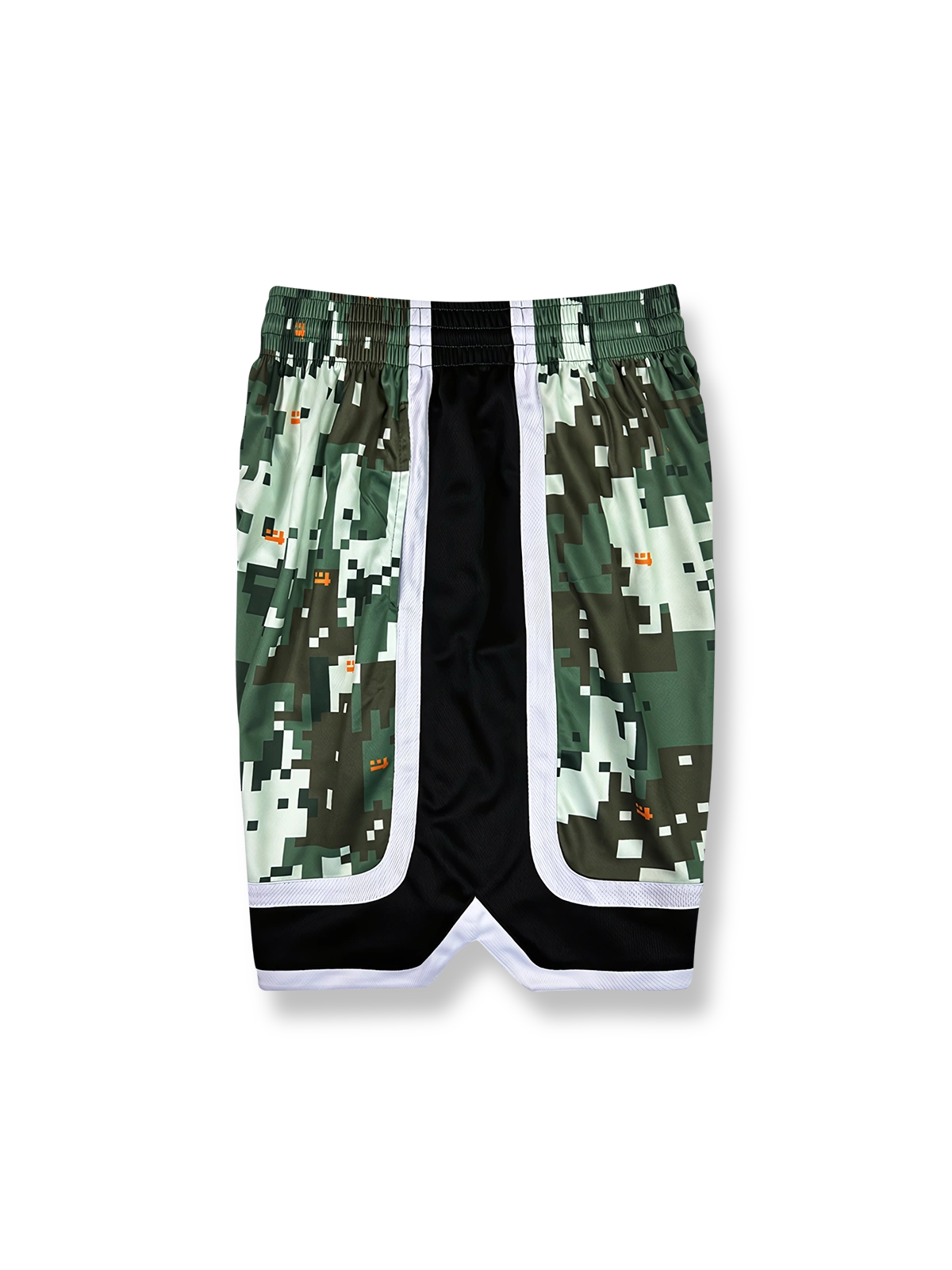 モザイクプリントのバスケットボールショーツ、速乾通気スポーツモデル