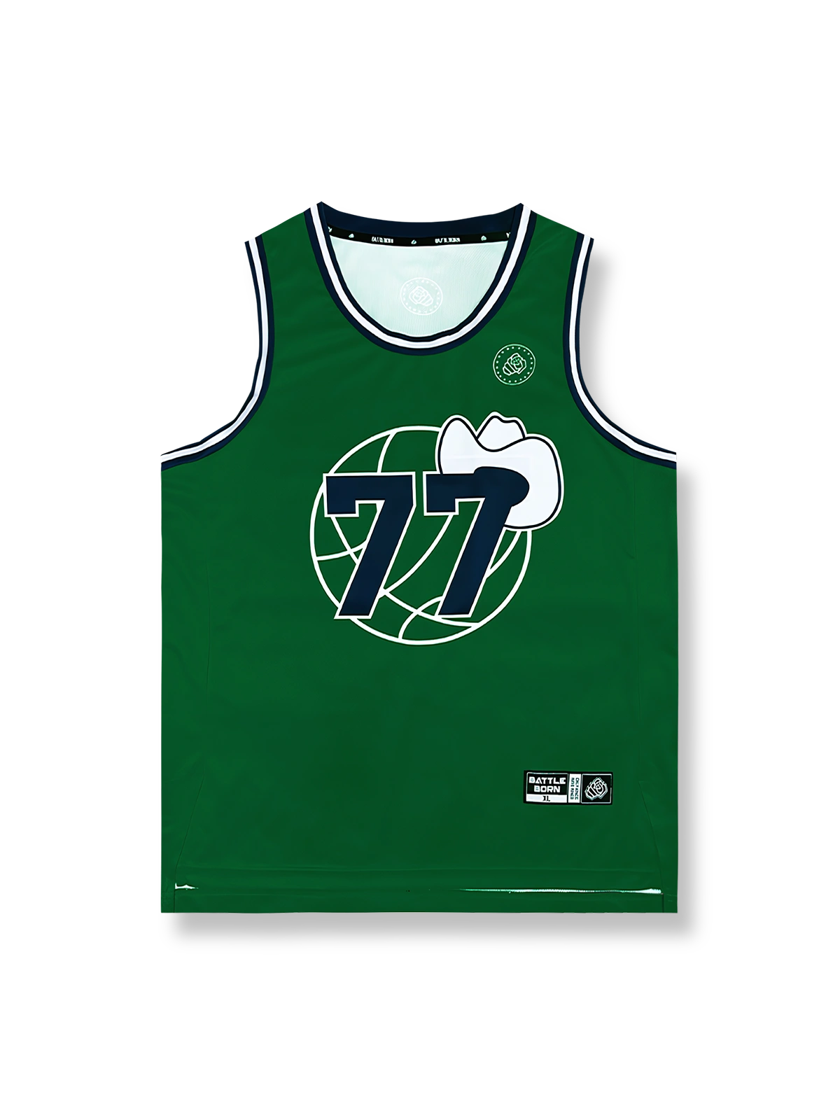 77号カウボーイハットプリントバスケットボールジャージ