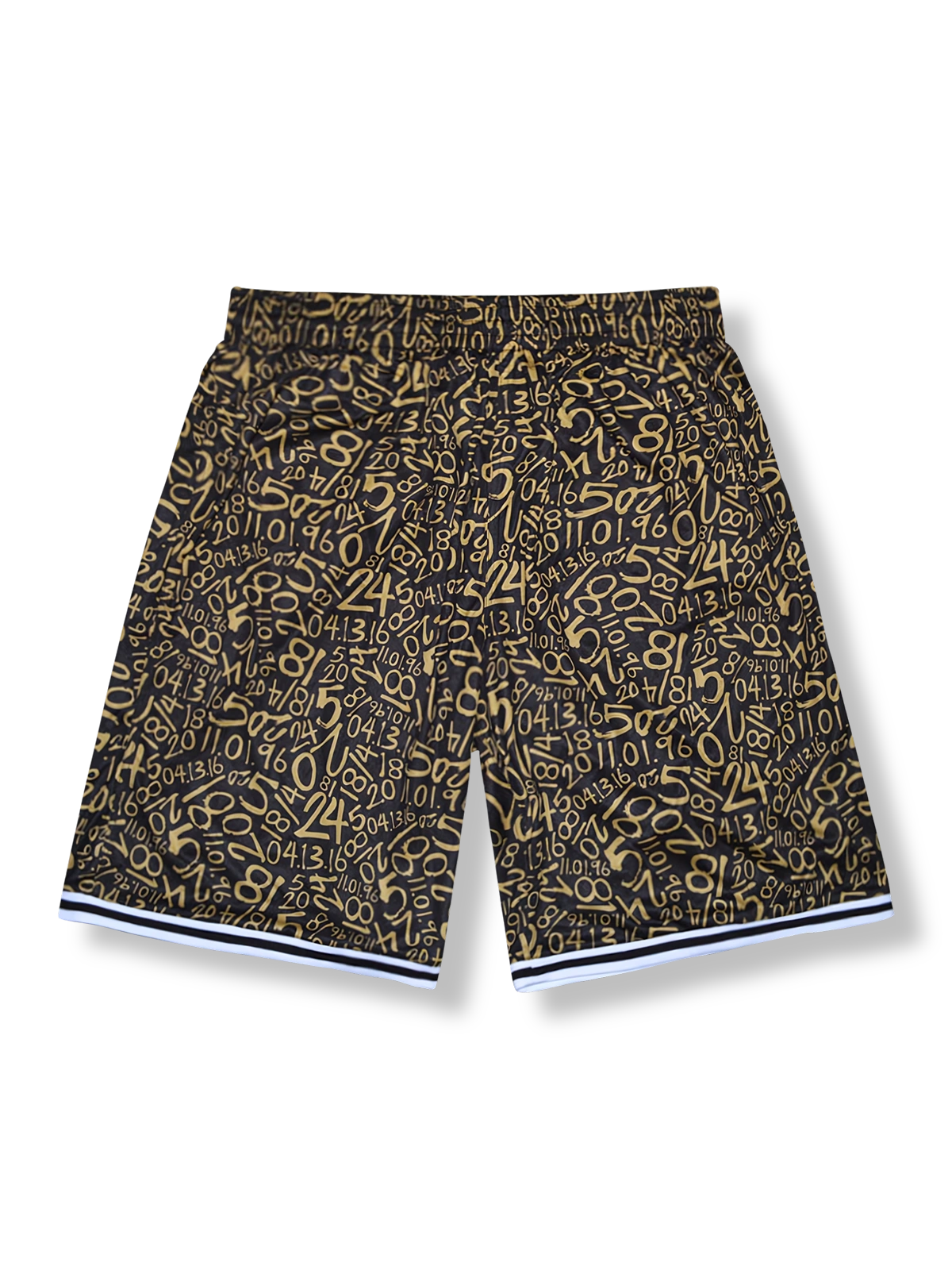 ナンバーグラフィティプリントのバスケットボールショーツ 五分丈、速乾通気スポーツモデル