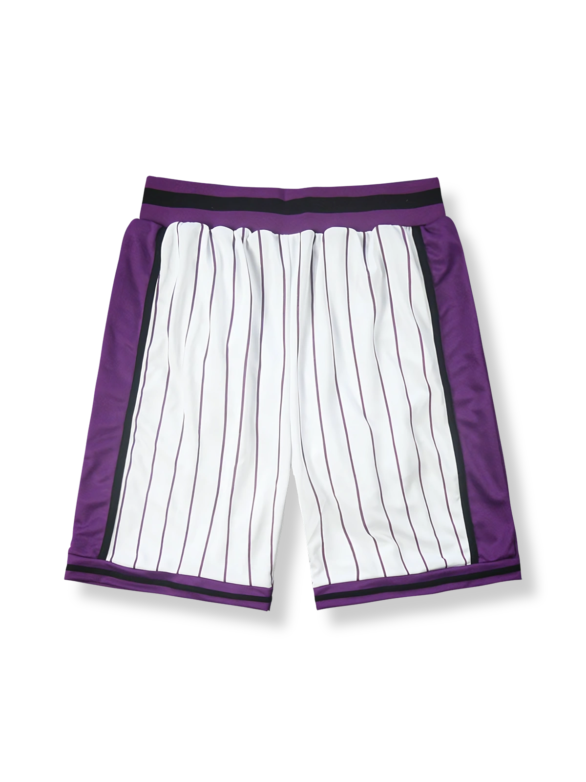 細ストライプ柄バスケットボールショーツ 五分丈、速乾通気スポーツモデル
