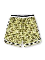 細ストライプ迷彩プリントのバスケットボールショーツ 五分丈、速乾通気スポーツモデル