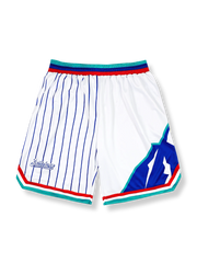 ストライプ切り替え バスケットボールショーツ 五分丈, カラーブロックショーツ