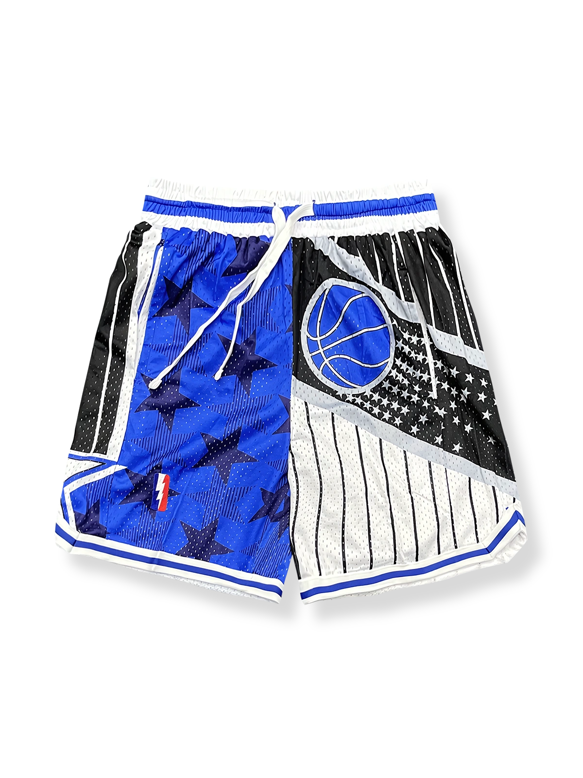 ヴィンテージパッチワーク速乾バスケットボールショーツ 四分丈